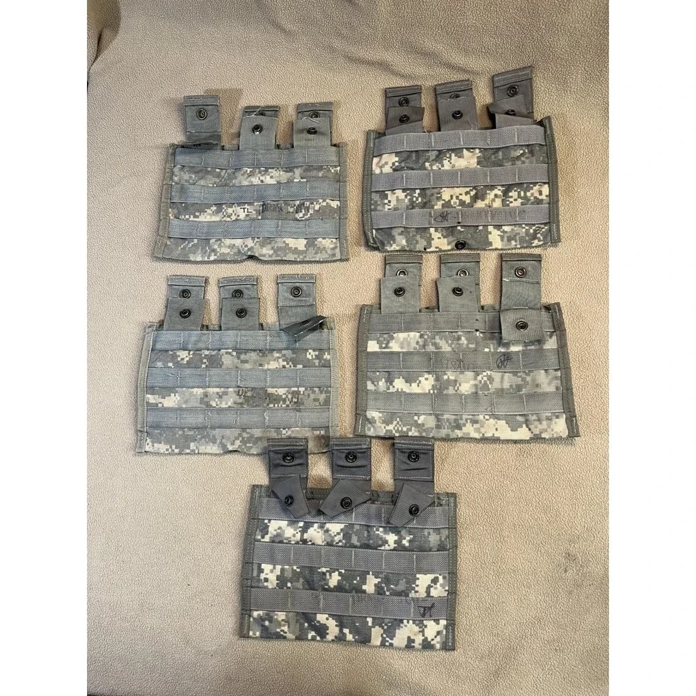Set of 5 MOLLE Triple Magazine Pouch Dump Pouch‎ Army Digital Camo